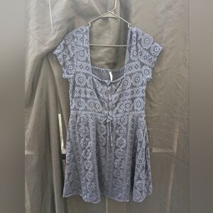 Aeropostale Navy Corset Front Lace Dress